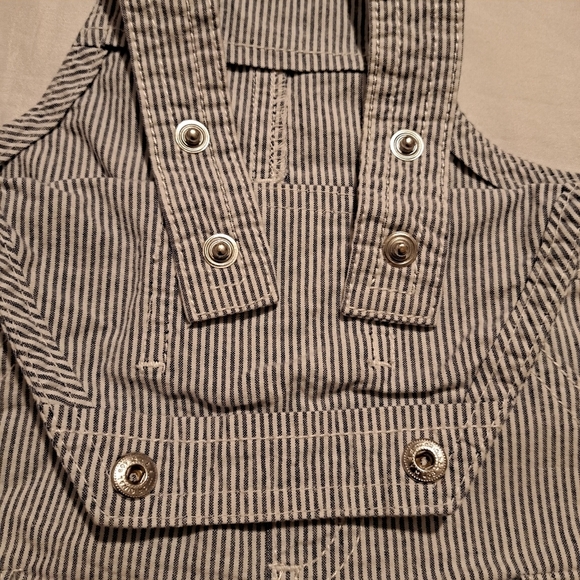 Gymboree boys 0-3 months shortall and bucket hat blue & white striped - Picture 5 of 8